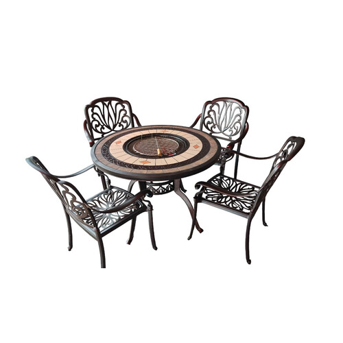 XHF-100 RD DIA 100CM GARDEN SET (1+4) W/BARBECUE SET XHF-100 RD DIA 100CM GARDEN SET (1+4) W/BARBECUE SET